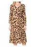 Sugarlips Animal Print Brown Java Nellie Midi Dress in Leopard Size M - photo 4