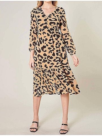 Sugarlips Java Nellie Midi Dress in Leopard (view 2)