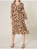 Sugarlips Animal Print Brown Java Nellie Midi Dress in Leopard Size S - photo 2