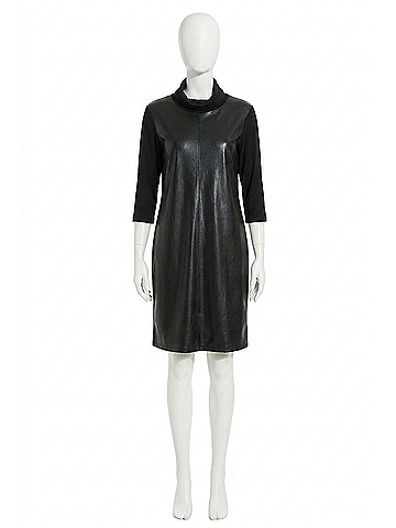 Joseph Ribkoff Leatherette Dress in Black (view 1)