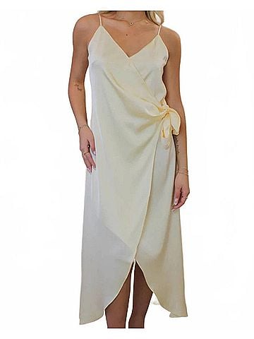 Skies Are Blue Time After Time Midi Dress in Ivory (view 2)