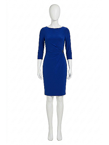 Joseph Ribkoff Silky Knit Sheath Dress With Ornament Detail in Royal Sapphire (view 1)