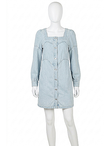 Bibi Welcome To Nashville Denim Mini Dress in Blue (view 1)
