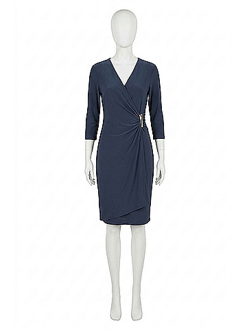 Joseph Ribkoff Midi Wrap Dress in Mineral Blue (view 1)