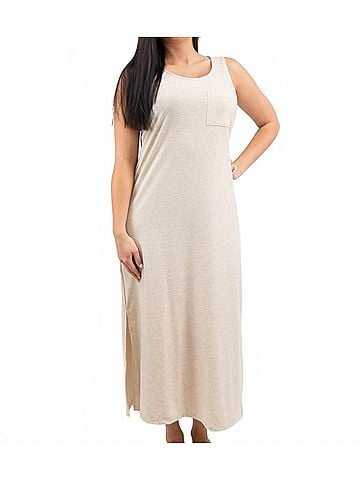 Mittoshop Rib Knit Midi Dress in Oatmeal (view 2)