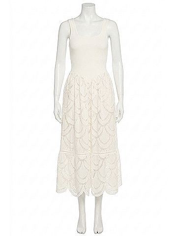 Allison Giselle Midi Dress in White (view 1)