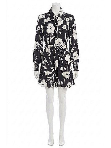 Allison Dylan Mini Dress in Black Ivory Floral (view 1)