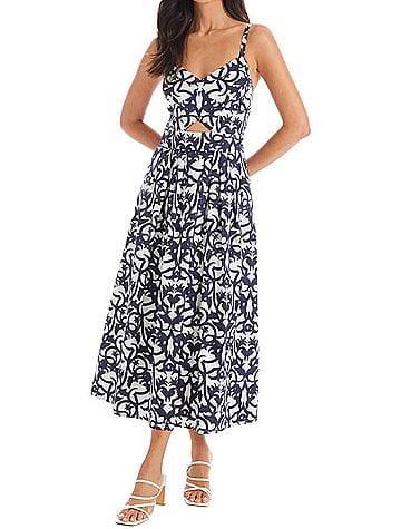 Allison Natalie Midi Dress in Damask (view 2)
