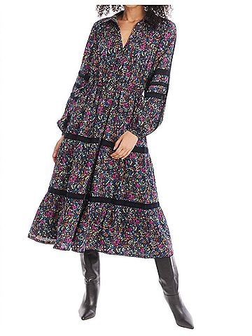 Allison Lulu Midi Dress in Ditsy Floral (view 2)