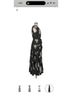 Free People 100% Polyester Floral Black Multi Color Cocktail Dress Size 6 - photo 3
