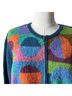Talbots 100% Wool Print Multi Color Blue Wool Cardigan Size M - photo 9