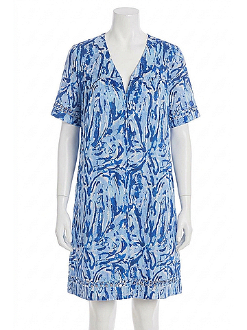 Allison Kaia Mini Dress in Blue Floral (view 1)