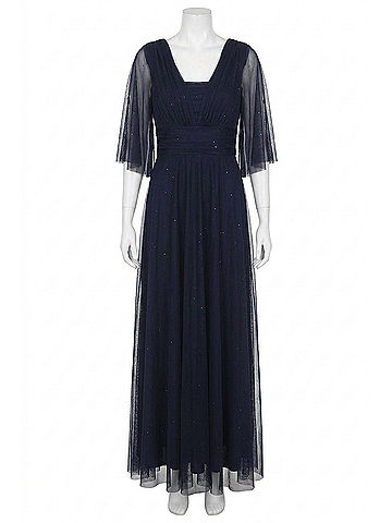 Joseph Ribkoff Shimmery A-Line Evening Gown in Navy (view 1)