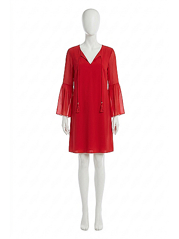 Joseph Ribkoff Bell Sleeves Shift Dress in Radiant Red (view 1)