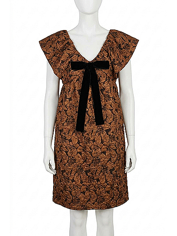 Oddi Floral Textured Mini Dress in Copper (view 1)