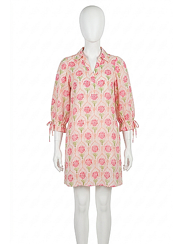 Entro Daisy Lane Drawstring Shirt Dress in Pink (view 1)
