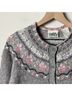 Northern Reflections 100% Wool Floral Gray Pink Wool Cardigan Size M - photo 3