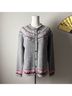 Northern Reflections 100% Wool Floral Gray Pink Wool Cardigan Size M - photo 4