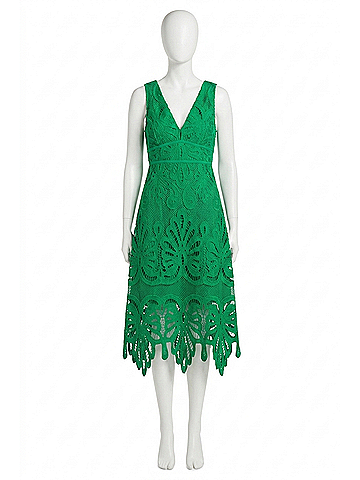 Skies Are Blue Sasha Lace Midi Dress in K Green (view 1)
