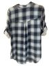 Raison D'etre Plaid Blue White Button-Down Shirt Size S - photo 2