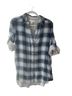 Raison D'etre Plaid Blue White Button-Down Shirt Size S - photo 1