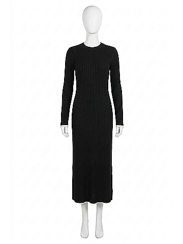 Varley Axel Knit Midi Dress in Black (view 1)