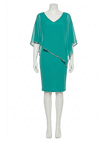 Joseph Ribkoff Women's Embellished Chiffon Overlay Sheath Dress in Jade Stone (view 1)