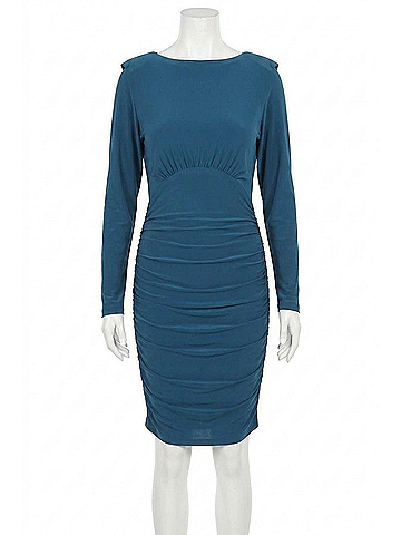 Joseph Ribkoff Women's Boat Neck Ruched Party Dress in Twilight (view 1)