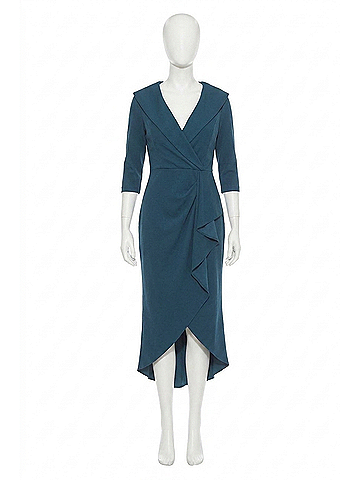 Joseph Ribkoff Women's Sleeve Ruffled High-Low Midi Dress in Twilight (view 1)
