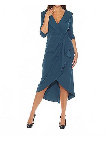 Joseph Ribkoff Women's Sleeve Ruffled High-Low Midi Dress in Twilight (view 2)