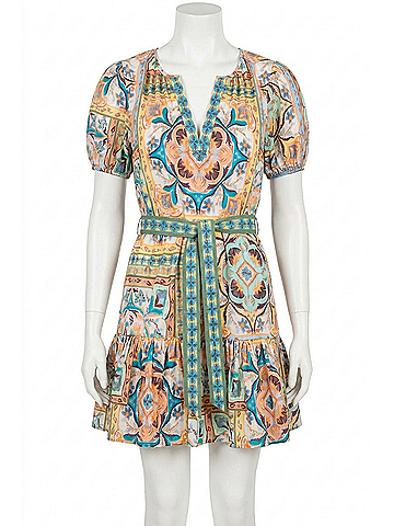 Allison Isabella Mini Dress in Scarf Print (view 1)