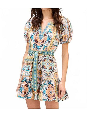 Allison Isabella Mini Dress in Scarf Print (view 2)