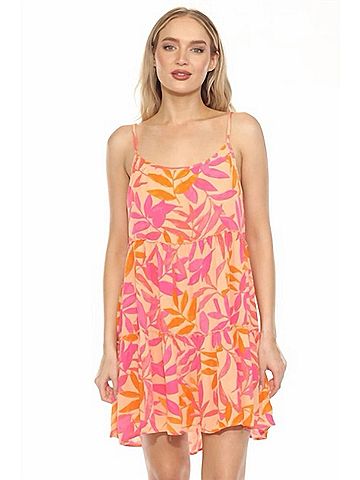 P.J. Salvage Tropical Punch Lounge Mini Dress in Orange Crush (view 2)