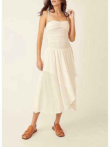 Free People Sparkling Moment Midi Dress in Ivory (view 2)