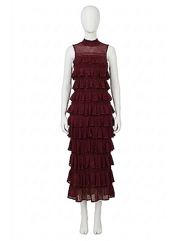 Zimmermann Rebellion Midi Dress in Burgundy (view 1)