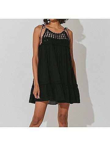 Cleobella Gia Mini Dress in Black (view 2)