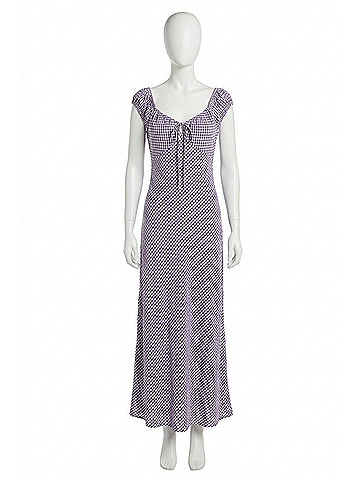 Skies Are Blue Gingham Maxi Dress With Front Tie in Red (view 1)