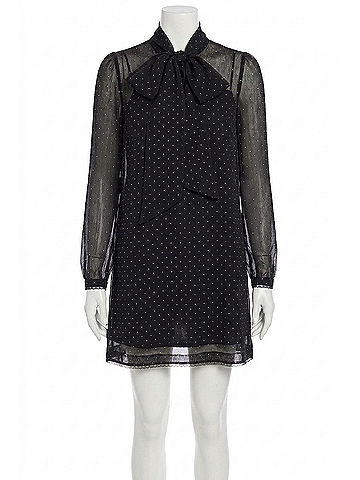 Zimmermann Dream Bow Mini Dress in Black Dot (view 1)