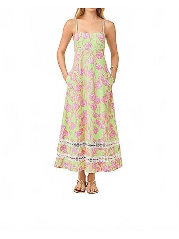 Lilly Pulitzer Haliey Midi Dress in Pistachio Macaron Alina (view 2)