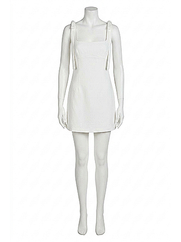 Endless Rose Bow Tie Scoop Neck Mini Dress in White (view 1)