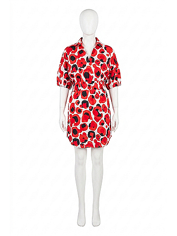 Emily McCarthy Palmer Dress in Red Col Cheetah (view 1)