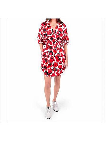 Emily McCarthy Palmer Dress in Red Col Cheetah (view 2)