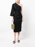 Veronica Beard Solid Black Patsy One Shoulder Neckline Dress in Black Size 6 - photo 2