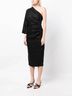 Veronica Beard Solid Black Patsy One Shoulder Neckline Dress in Black Size 6 - photo 3