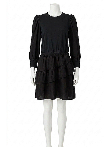 NATION LTD Tenley Ruffled Combo Mini Dress in Jet Black (view 1)