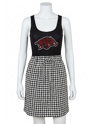 Gameday couture University Of Arkansas Logo Houndstooth Dress in Black (view 1)