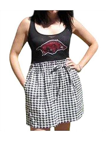 Gameday couture University Of Arkansas Logo Houndstooth Dress in Black (view 2)