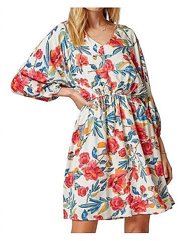 Andree by UNIT Made For You Floral Dress in Ivory Multi (view 2)