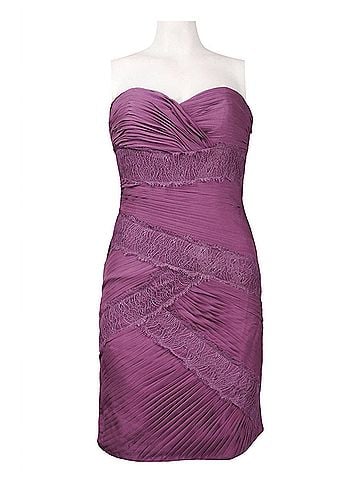 Monique Lhuillier Women's Strapless Asymmetrical Dress in Lilac (view 1)