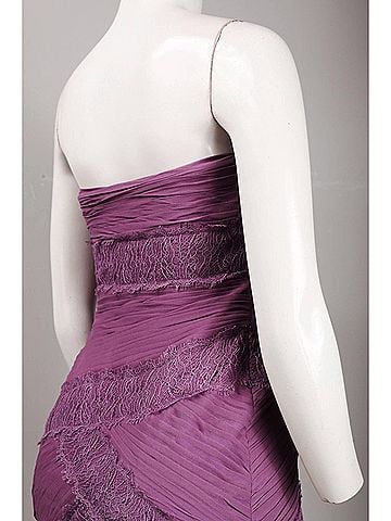 Monique Lhuillier Women's Strapless Asymmetrical Dress in Lilac (view 2)